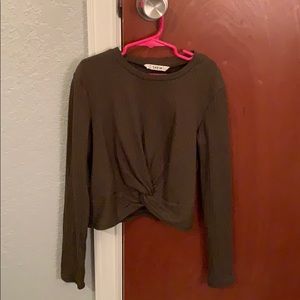 Olive green crop top